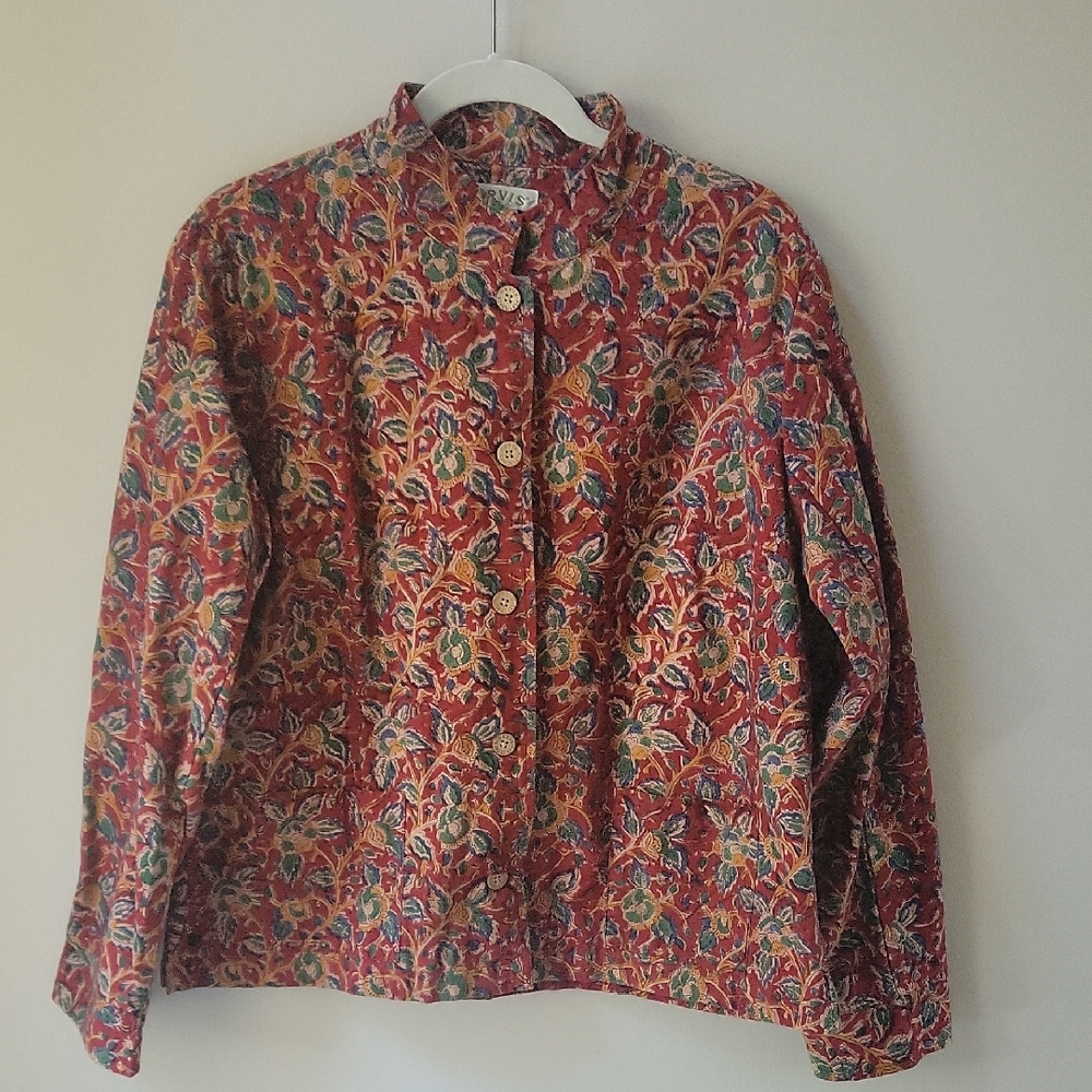Orvis Vintage‎ Multicolor Floral Cotton Jacket Women Size Large